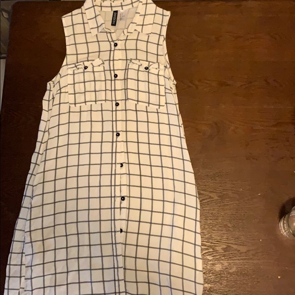 Plaid Collared Button Up  Dress
